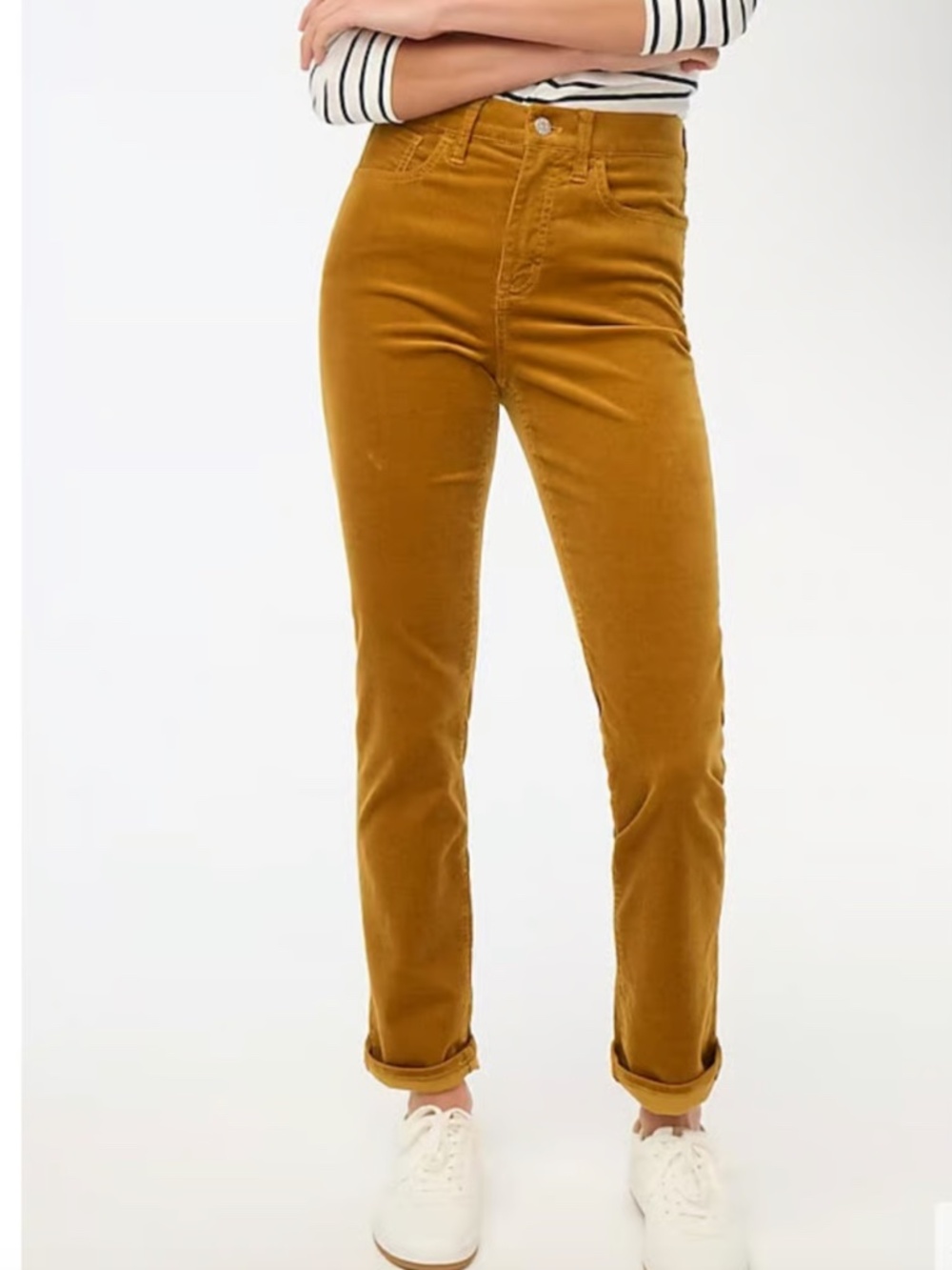 J. Crew Corduroy Full-Length Essential Straight Pant Golden Brown Size 28 NWT